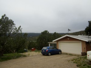 East side of the mountains, which are not visible due to the low cold clouds
